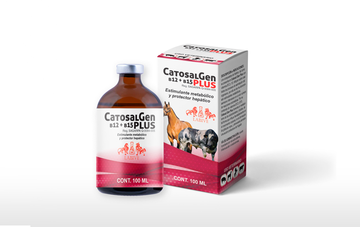 Catosal Gen Plus Inyectable Vitamina B12 y B15 para Ganado