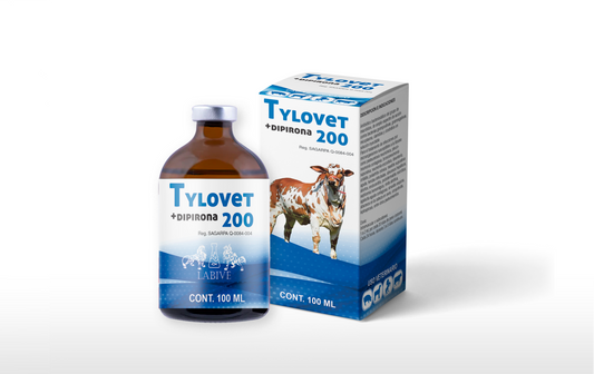 Tylovet 200 Inyectable Antibiótico Macrólido de Amplio Espectro para Ganado