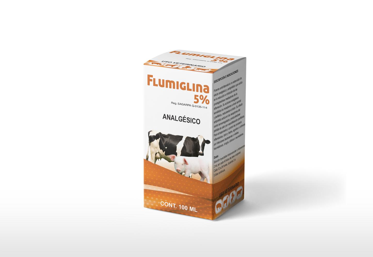 Flumiglina 5% Inyectable Antiinflamatorio, Analgésico y Antipirético para Ganado