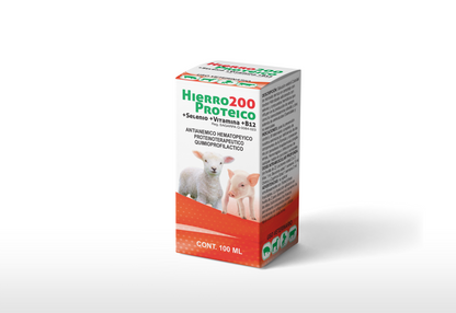 Hierro 200 Proteico Inyectable Hematínico con Aminoácidos y Vitaminas para Ganado
