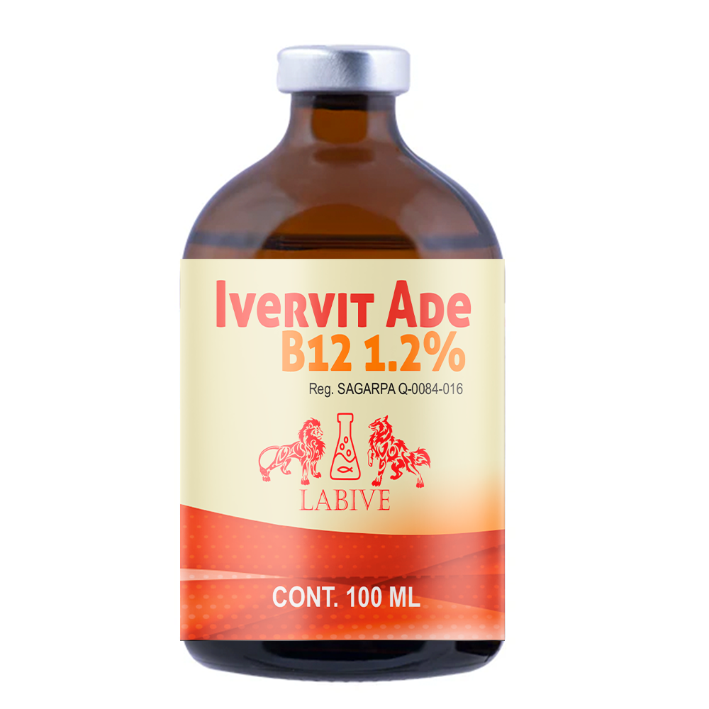 Ivervit ADE B12 Inyectable  Antiparasitario de Amplio Espectro con Vitaminas para Ganado