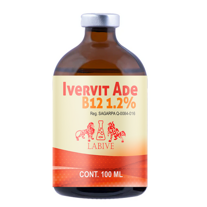 Ivervit ADE B12 Inyectable  Antiparasitario de Amplio Espectro con Vitaminas para Ganado
