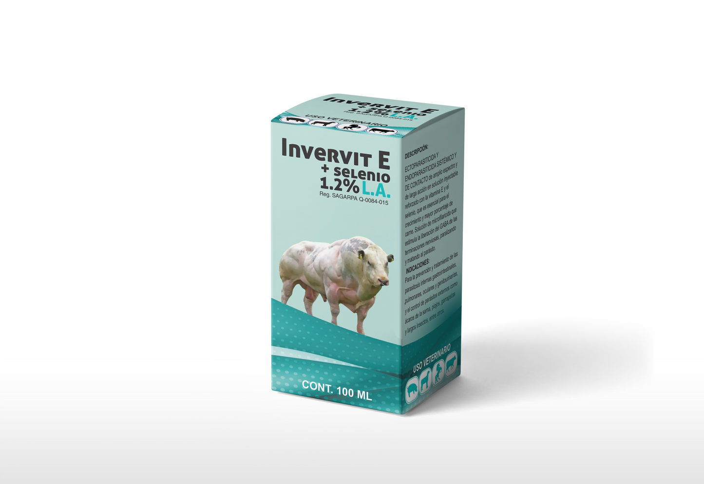Invervit E + Selenio Inyectable Antiparasitario con Ivermectina, Vitamina E y Selenio