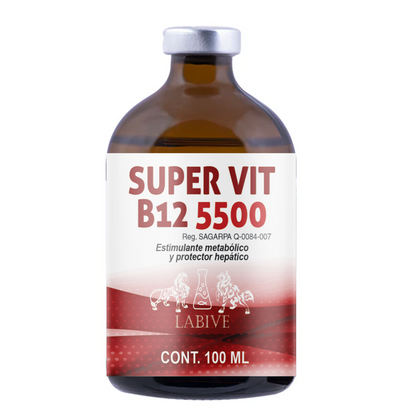 Supervit B12 5500 Inyectable u Oral Complejo B12 para Ganado