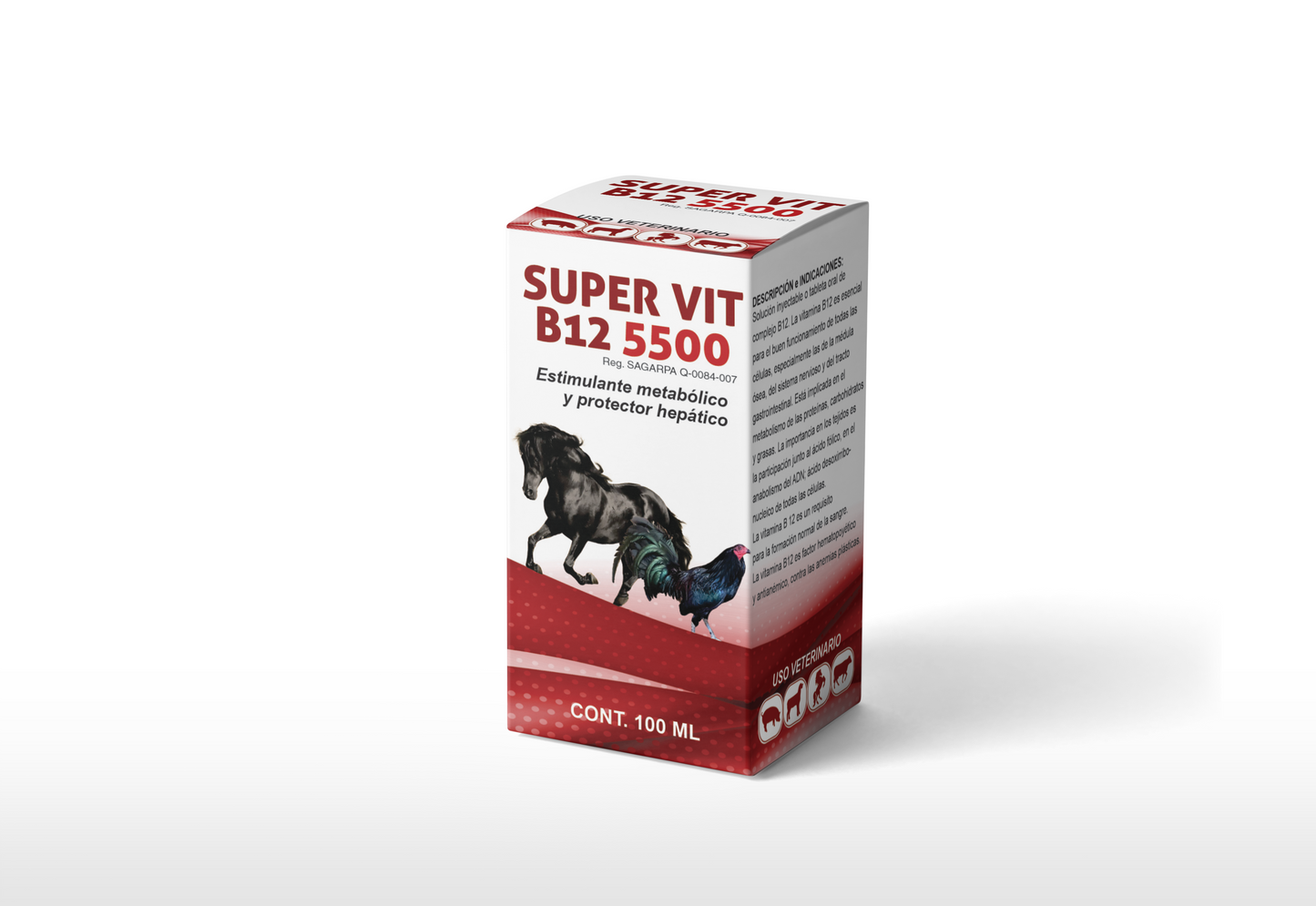 Supervit B12 5500 Inyectable u Oral Complejo B12 para Ganado