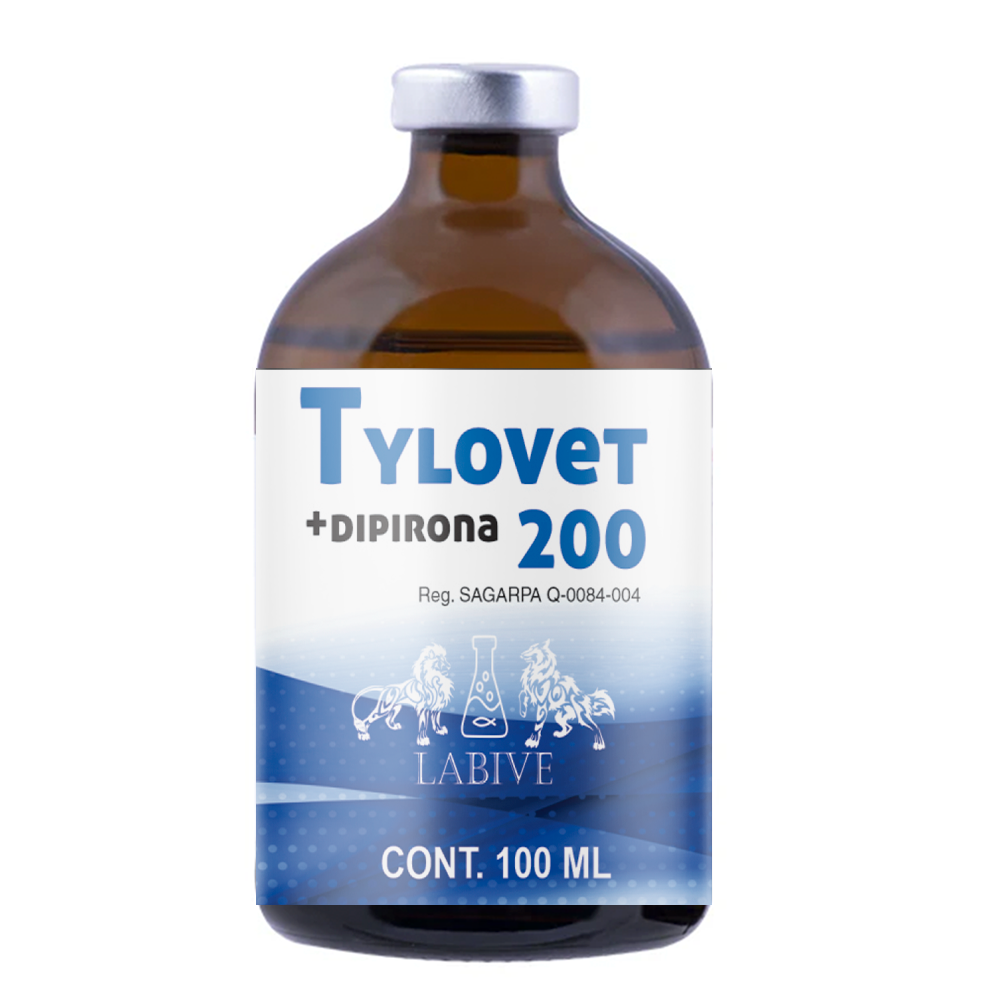 Tylovet 200 Inyectable Antibiótico Macrólido de Amplio Espectro para Ganado