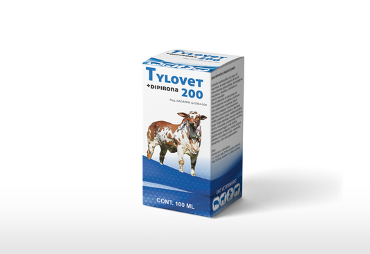 Tylovet 200 Inyectable Antibiótico Macrólido de Amplio Espectro para Ganado
