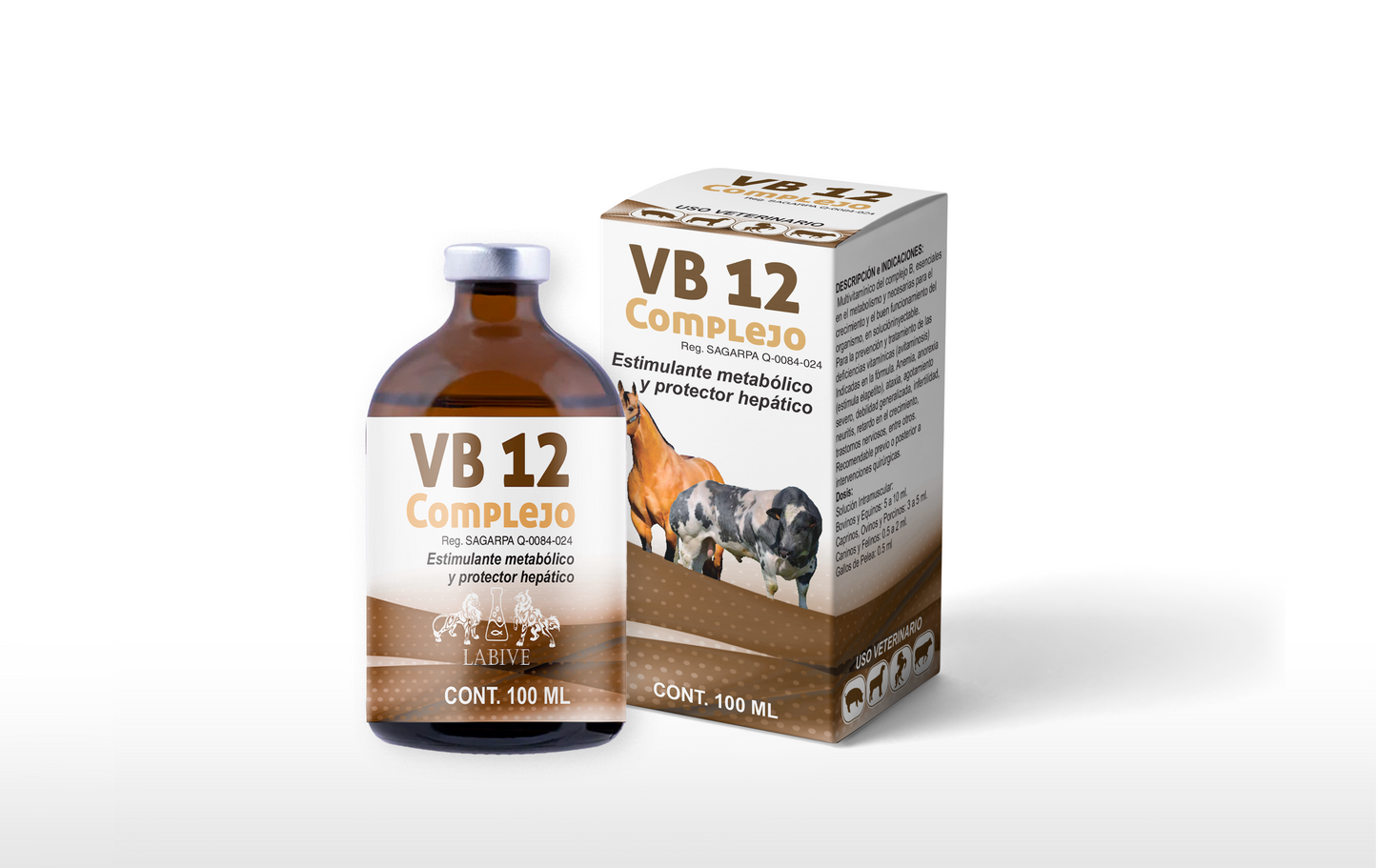 VB-12 Complejo Inyectable  Multivitamínico Complejo B para Ganado
