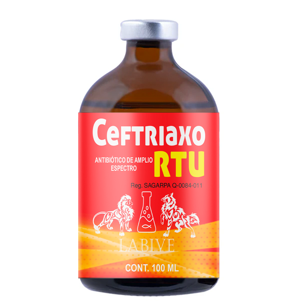 Ceftriaxo RTU Inyectable Antibiótico de Amplio Espectro con Antiinflamatorio para Ganado