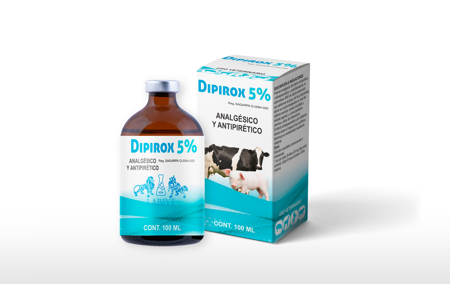 Dipirox 5% Inyectable  Analgésico, Antipirético y Antiinflamatorio para Ganado