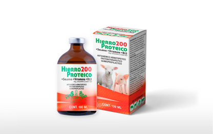 Hierro 200 Proteico Inyectable Hematínico con Aminoácidos y Vitaminas para Ganado