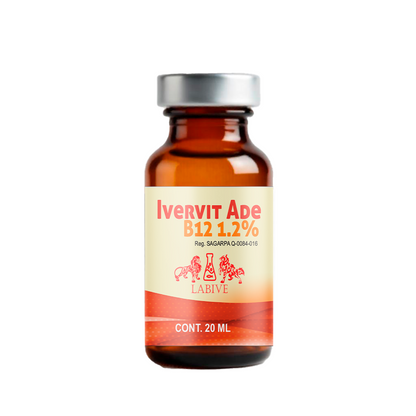 Ivervit ADE B12 Inyectable  Antiparasitario de Amplio Espectro con Vitaminas para Ganado