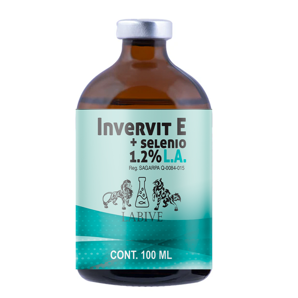 Invervit E + Selenio Inyectable Antiparasitario con Ivermectina, Vitamina E y Selenio