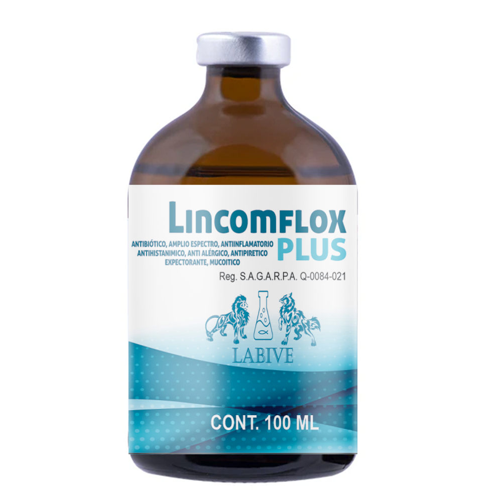 Lincomflox PLUS Inyectable  Antibiótico para Enfermedades Respiratorias en Ganado
