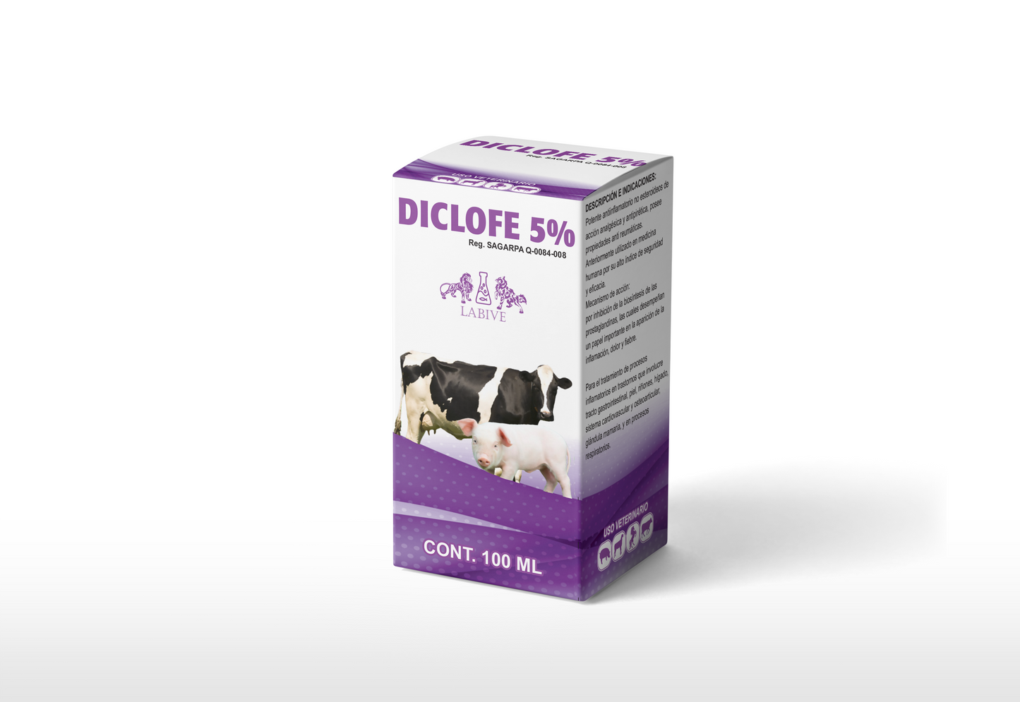 Diclofen 5% Inyectable Antiinflamatorio, Analgésico y Antipirético para Ganado